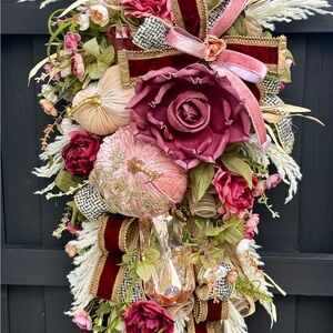 Elegant Floral and Ribbon Wall Decor